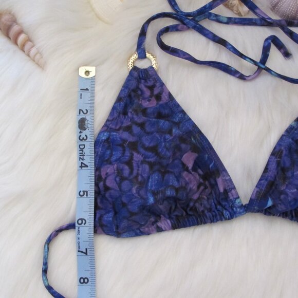 Sexy Violet and Blue Floral Bikini Top - Picture 7 of 7
